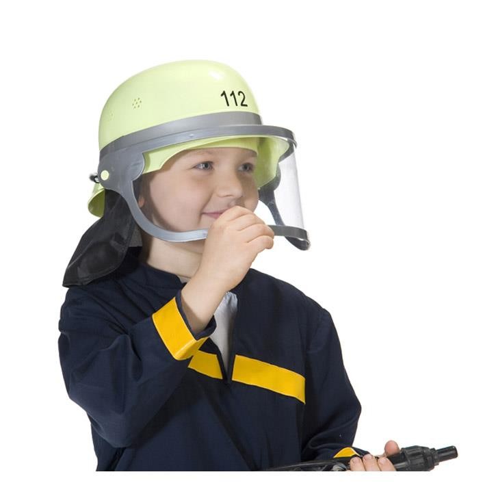 Aurich Feuerwehr-Helm in gelb mit Visier, für Kinder 3+