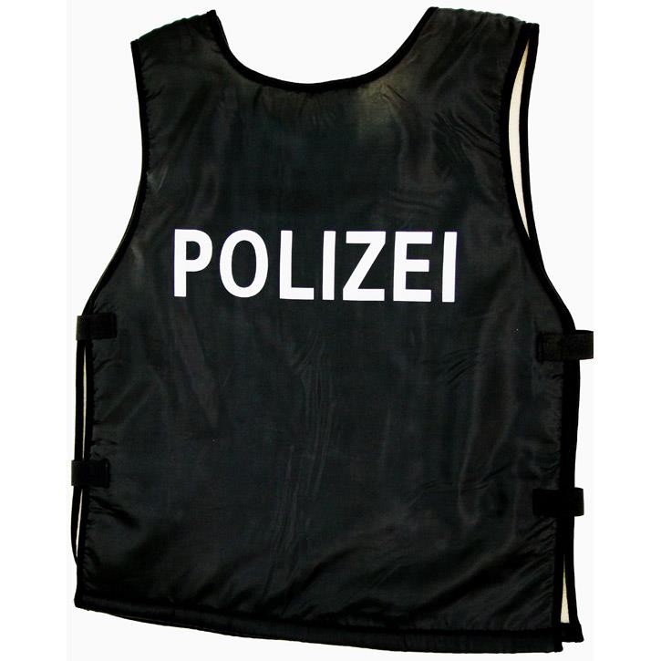 Aurich Polizei-Weste in schwarz, gepolstert mit Klettverschluss 3+