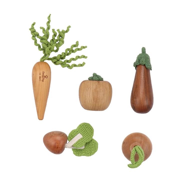 Chimpytoys Gemüse-Foot Set 1
(Auberginen, Zwiebeln, Radieschen, Karotten und Tomaten)
