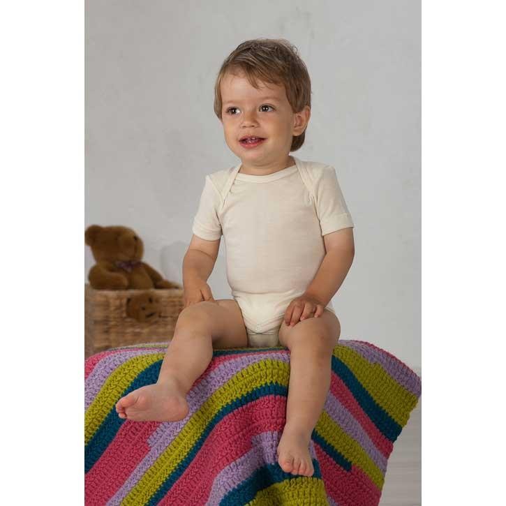 Cosilana Baby-Schlupfhemd 1/4 Arm 098/104 Natur Wolle/Seide