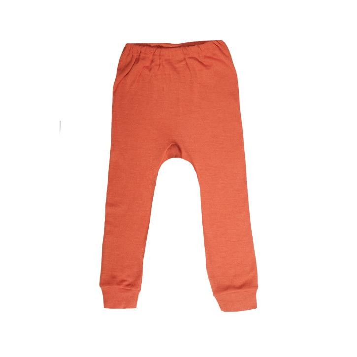 Cosilana Kinder-Unterhose lang 104 orange uni 70% Merinoschurwolle / 30% Seide