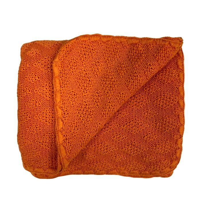 Disana Woll-Babydecke 100x80 cm orange Schurwolle kbT