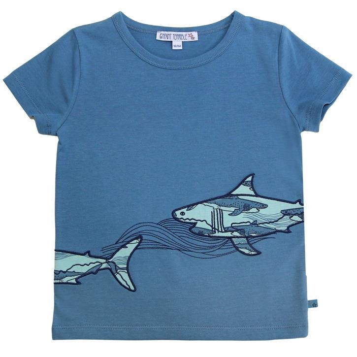 Enfant Terrible Shirt mit Haien petrol