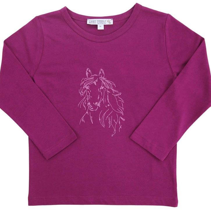 Enfant Terrible Shirt mit Pferdestickerei 116 purple