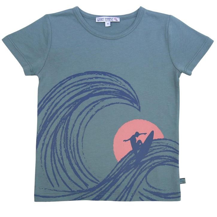 Enfant Terrible Shirt mit Wellendruck und Surfer 128 steel blue