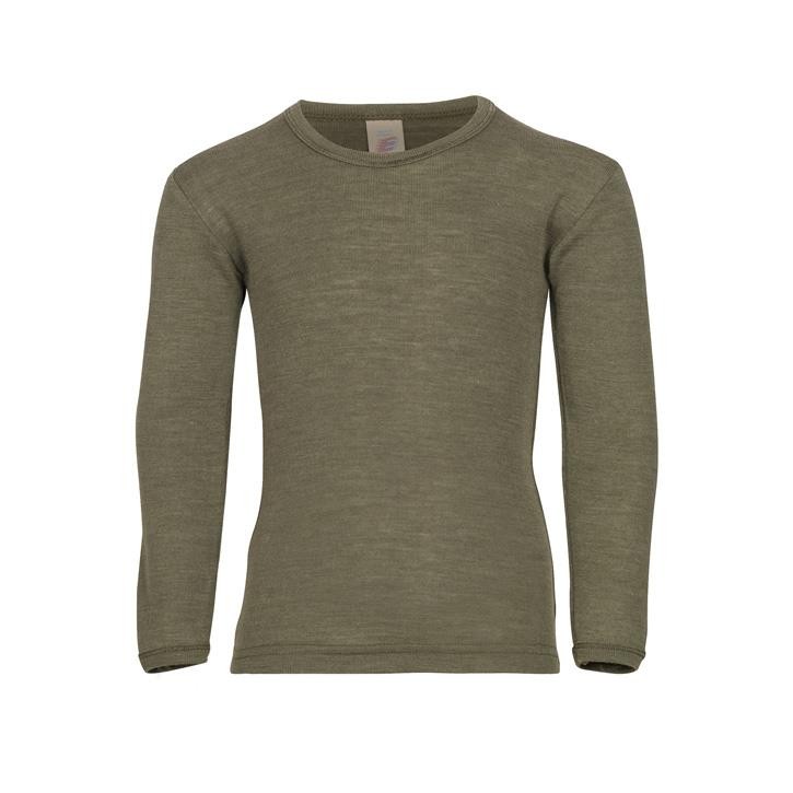 Engel Shirt, langarm, Wolle/Seide olive 152