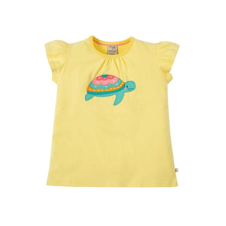 Frugi Ellie Applique T-shirt 5-6J Sunshine/Turtle
