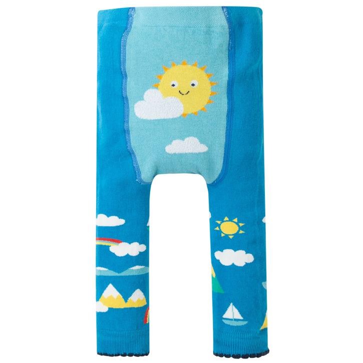 Frugi Fun Knitted Leggings  Bright Sky/Sun 2-4J