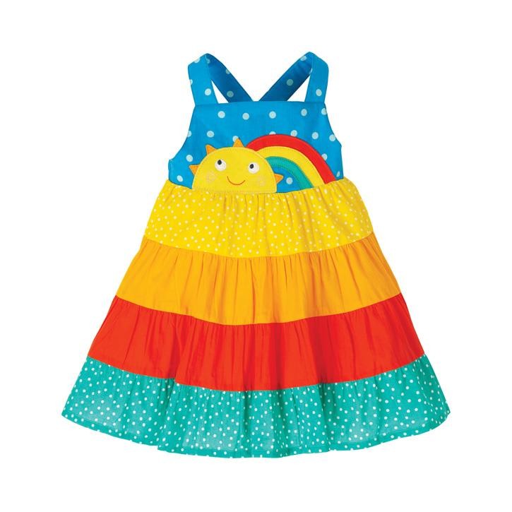 Frugi Mabli Sun Kleid  Rainbow Hotchpotch