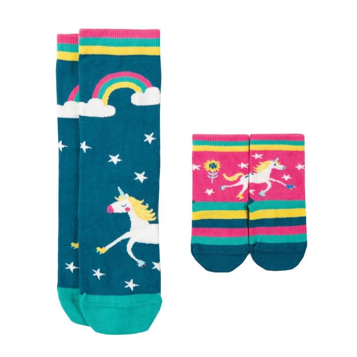 Frugi Me and You Matching Socken  Unicorn Multipack