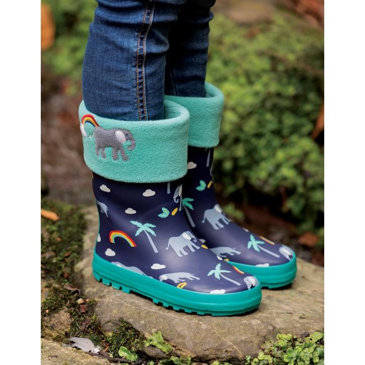 Frugi Puddle Buster Wellington Boots, Red Jurassic Coast