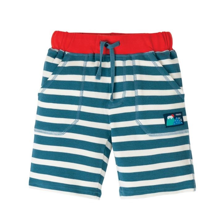 Frugi Stripy Shorts  Steely Blue Stripe 7-8J