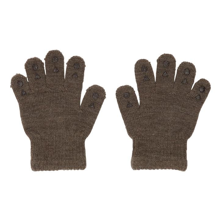 GoBabyGo 1-2y Brown Melange Handschuhe mit Grip aus Wolle