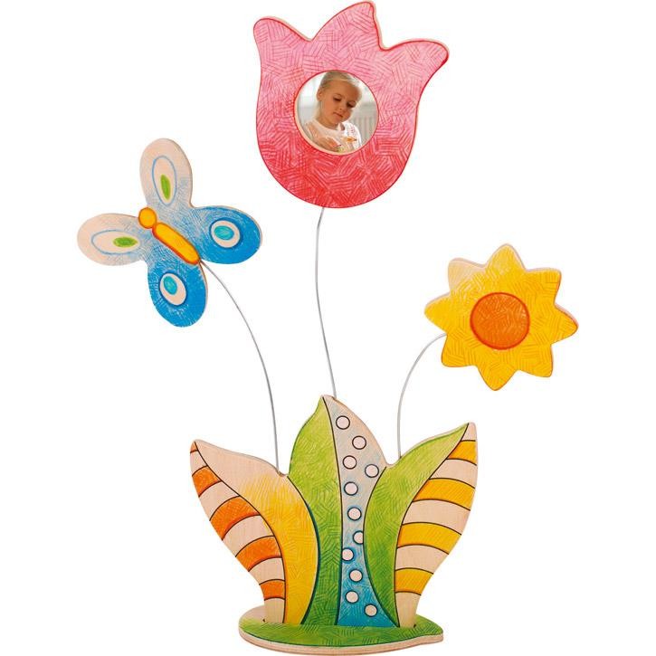 Goki Bilderrahmen zum anmalen, Blumen mit Schmetterling aus Holz, Metall