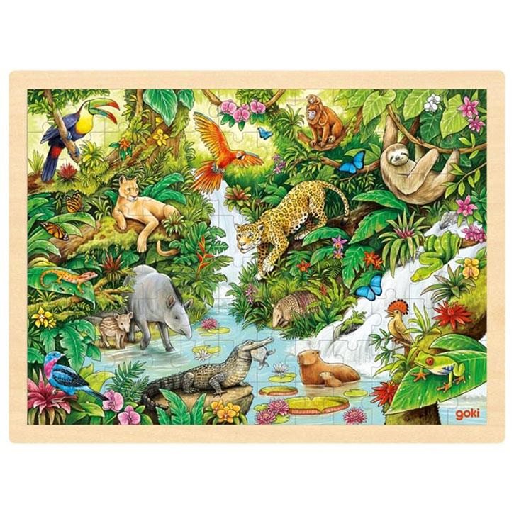 Goki Einlegepuzzle Im Dschungel 96-teilig 3+ Holz 