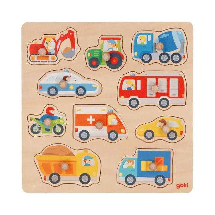 Goki Hintergrundbildpuzzle Fahrzeuge 57391 1+ Holz
