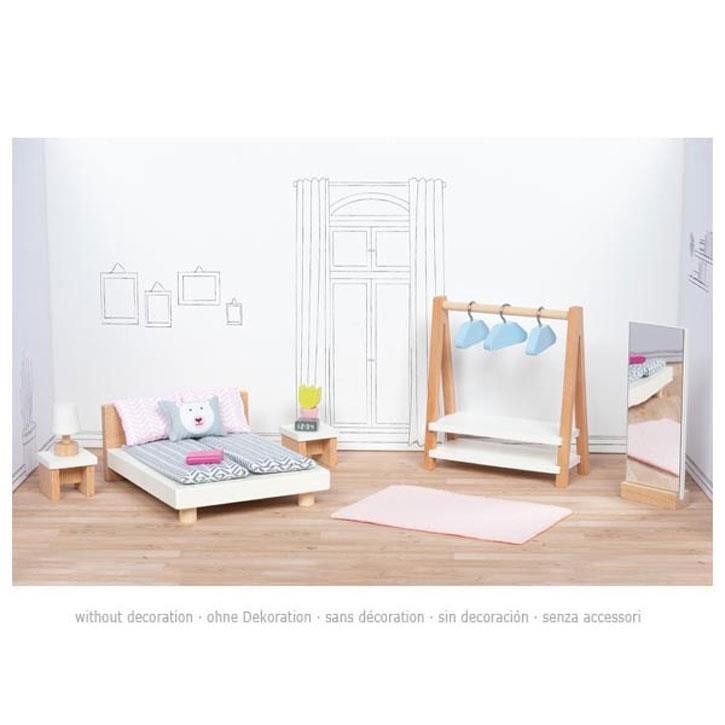 Goki Puppenhausmöbel Style Schlafzimmer aus Holz