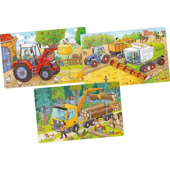 Goki Puzzles Fahrzeuge 3+ Holz