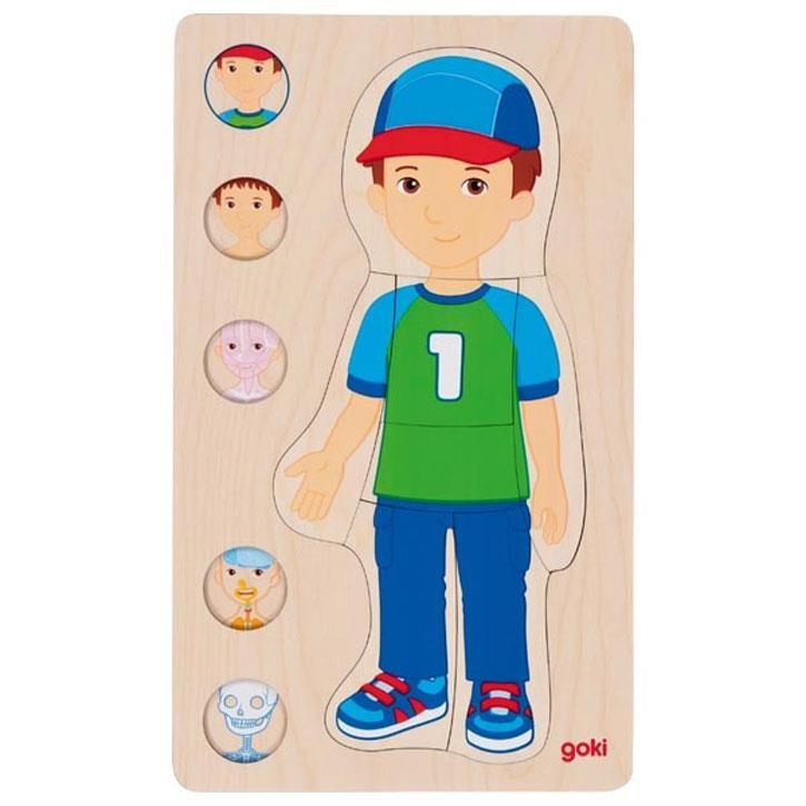Goki Schichtenpuzzle Junge 4+ aus Holz