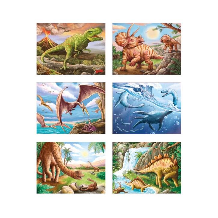 Goki Würfelpuzzle Dinosaurier 57388 3+ Holz