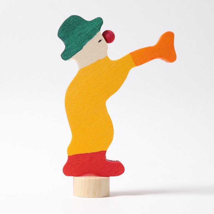 Grimms Steckfigur Clown mit Trompete, gelb