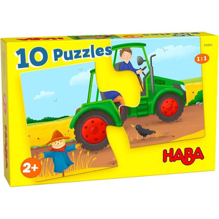 Haba 10 Puzzles - Bauernhof - mit je zwei Teilen ab 2 Jahren 