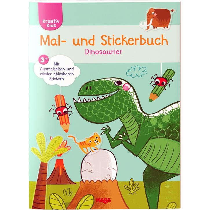 Haba Kreativ Kids- Mal- und Stickerbuch Dinos