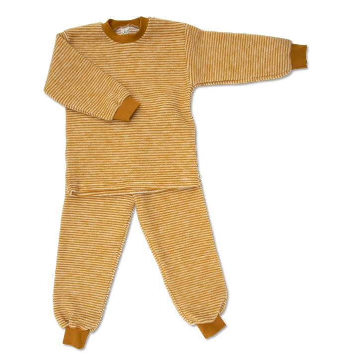Lilano Schlafanzug 2-teilig aus Wollfrottee Plüsch kbT ringel