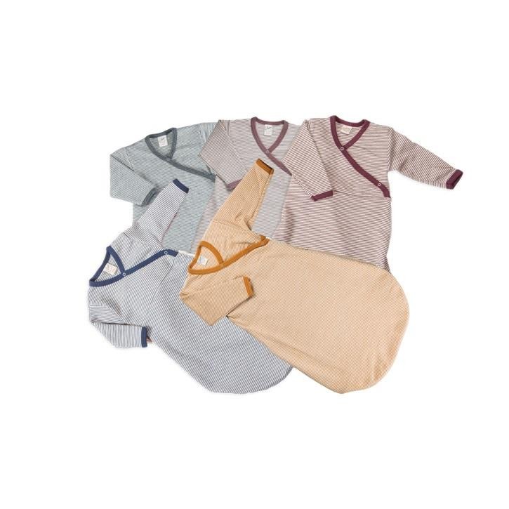 Lilano Schlafsack Wickelform aus Wolle/Seide geringelt