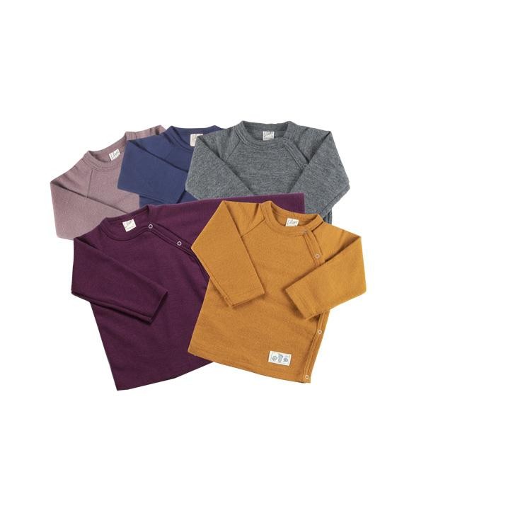 Lilano Shirt Uni,Druckknopfl. 74 mauve Wolle/kbT/Seide