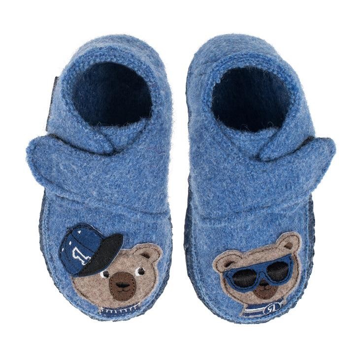 Nanga Funny bear Baby-Hausschuh himmelblau