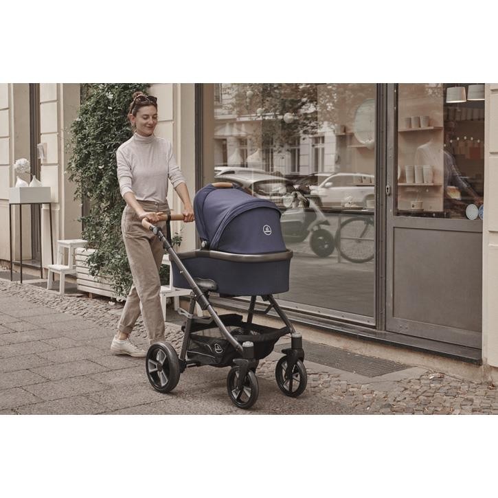 Naturkind Kinderwagen LUX Gestell + PE Rad + Babykorb Kornblume
