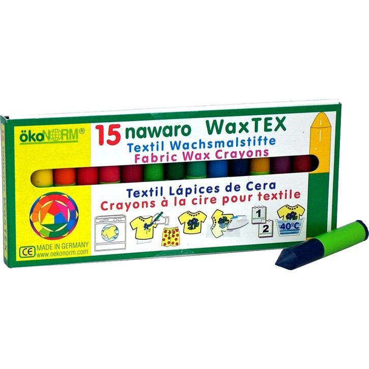 ökoNorm WAX TEX Stoffmalkreide 3 Schtl.15 Stifte f.nat.Textilie  17x6cm