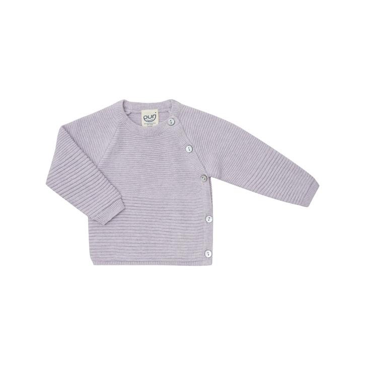 Puri Kimono Baby Wickelpullver 50/56 lavendel Biobaumwolle/ Leinen