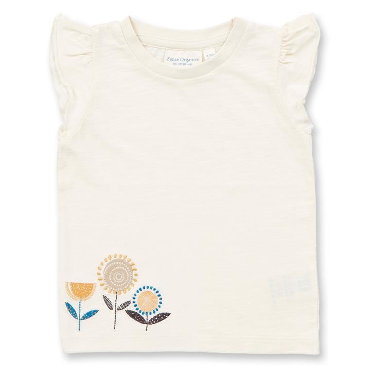Sense Organics NANA Butterfly Shirt 4Y 110 Eggshell + Flowers Jersey