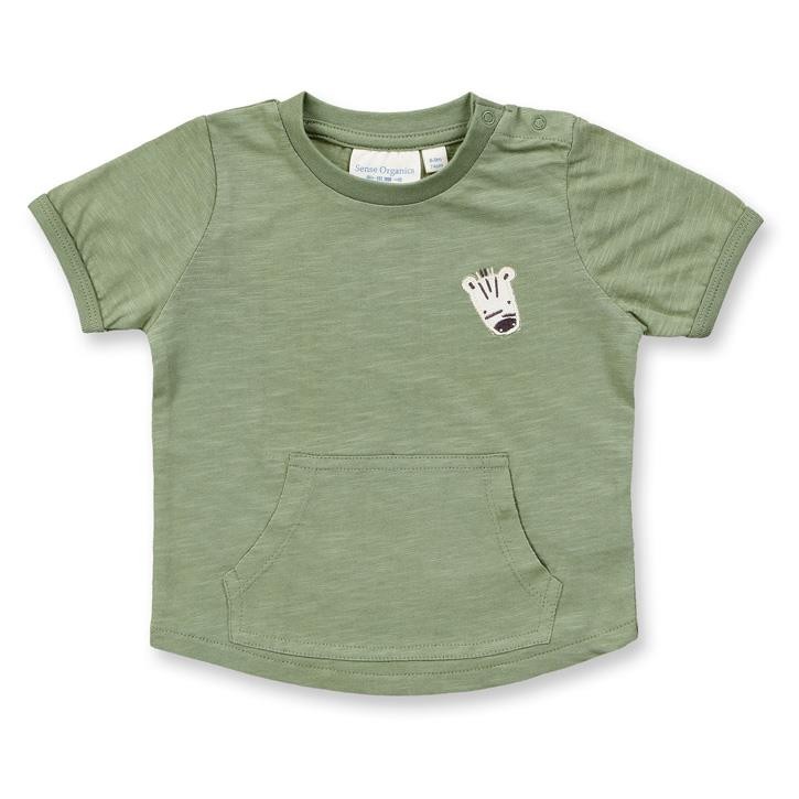 Sense Organics TAMO Baby Shirt 18M 92 Olive + Zebra Jersey