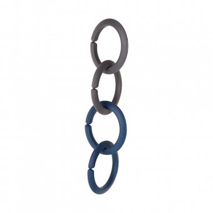 Sindibaba Baby-Spielzeug Befestigungsklammern (2 blaue und 2 graue Ringe)
