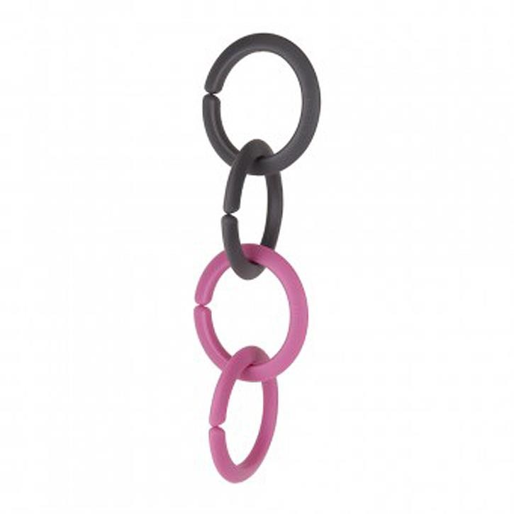 Sindibaba Baby-Spielzeug Befestigungsklammern (2 rosa  und 2 graue Ringe)