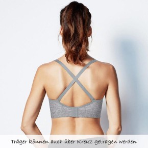 Bravado Still-BH Body Silk Seamless Yoga S / hellgrau meliert