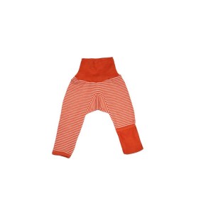 Cosilana Baby Hose mit Beinumschlag aus Wolle/Seide geringelt