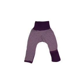 Cosilana Baby Hose mit Beinumschlag aus Wolle/Seide geringelt