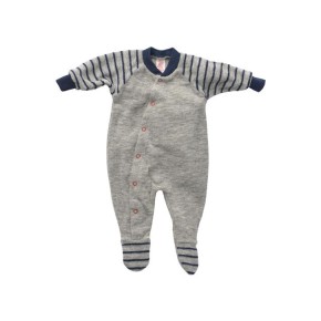 Engel Frühchen Schlafanzug Einteiler mit Fuß aus Wollfrottee kbT