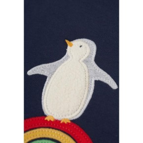 Frugi ADVENTURE APPLIQUE TOP Pinguin Regenbogen navy