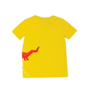 Frugi James Applique T-Shirt  Sunflower/Dragon 3-4J