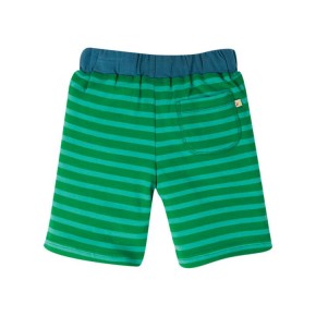 Frugi Stripy Shorts  Ribbit Green Stripe