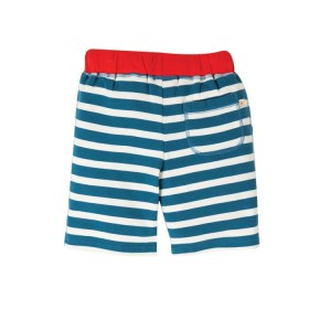 Frugi Stripy Shorts  Steely Blue Stripe 7-8J