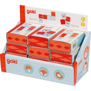 Goki Domino oder Mini Memo aus stabiler Pappe, 1 Packung, 3+