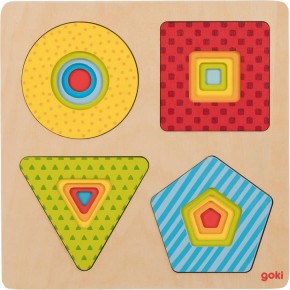Goki Schichtenpuzzle Formen 57705 2+ Holz