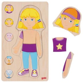 Goki Schichtenpuzzle Mädchen 4+ aus Holz