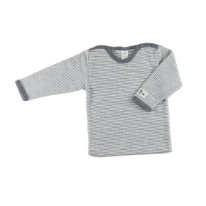 Lilano Shirt Ringel 86 grau Wolle kbT/Seide